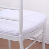 2inch Thick White Chiavari Chair Pad, Memory Foam Seat Cushion With Ties and Removable Cover