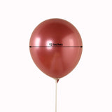 50 Pack Chrome Pink Biodegradable Latex Balloons 12inch, Thick Eco Friendly Metallic Party