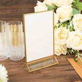 6 Pack | 5inch x 9inch Gold Frame Acrylic Freestanding Table Number Holders