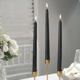 12 Pack | Black 10inch Premium Wax Taper Candles, Unscented Candles