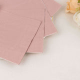 Dusty Rose Soft 2-Ply Disposable Cocktail Napkins, Paper Beverage Napkins - 18GSM