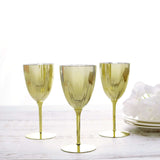 6 Pack | Gold 8oz Plastic Wine Glasses, Disposable Wine Goblets