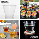 25 Pack | 9oz Clear Crystal Collection Plastic Tumblers Cups, Disposable Cocktail Cups