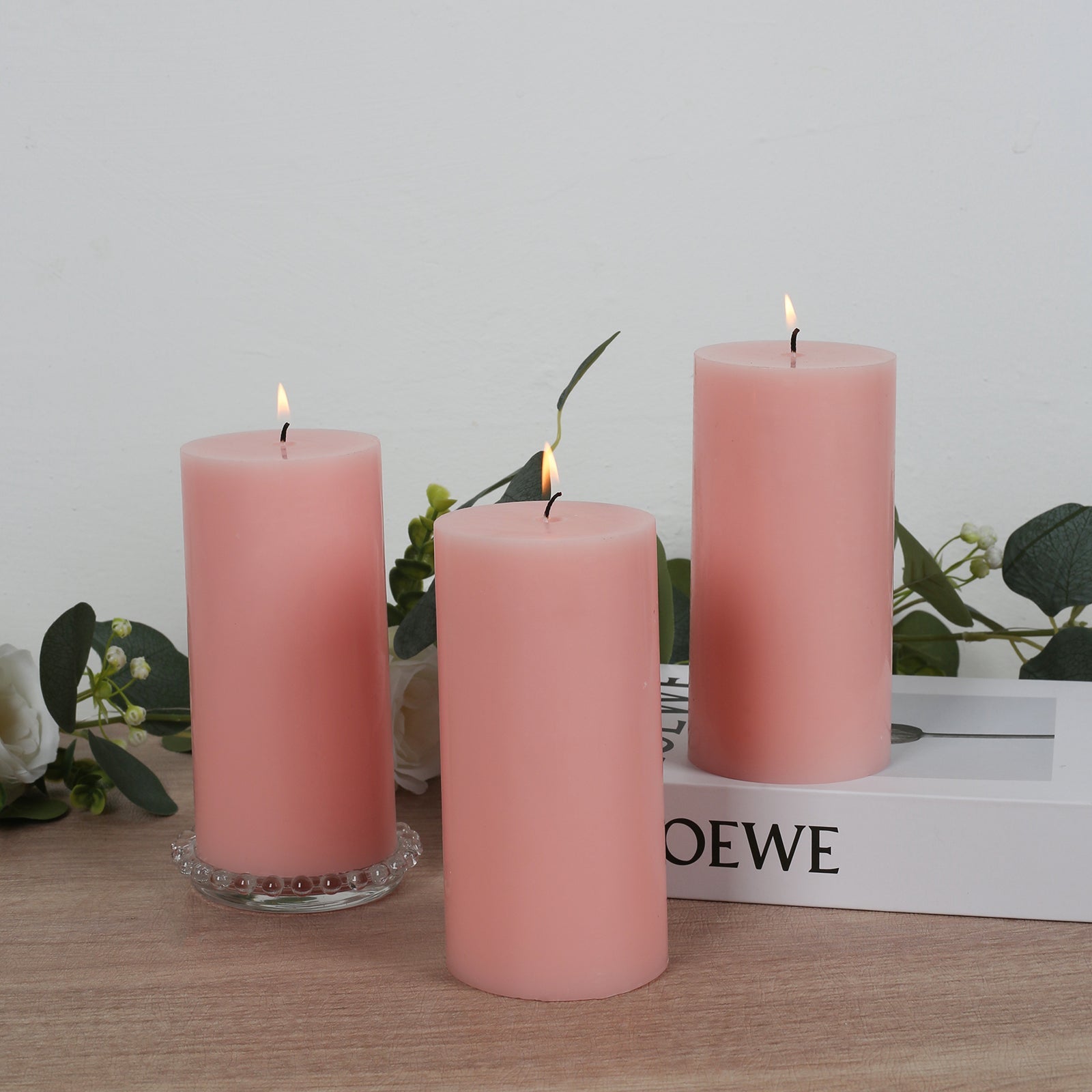 TableclothsFactory Unscented Dripless Pillar Candles - Thumbnail 2