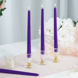 12 Pack | Purple 10inch Premium Wax Taper Candles, Unscented Candles