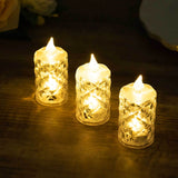 12 Pack Warm White Diamond Cut Flameless LED Candles, 3inch Decorative Battery Operated Tealight