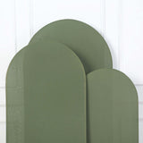 Set of 3 | Matte Olive Green Spandex Fitted Chiara Backdrop Stand Cover For Round Top