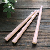 12 Pack | Blush / Rose Gold 10inch Premium Wax Taper Candles, Unscented Candles