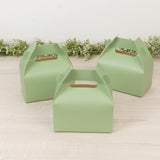 25 Pack Candy Gift Tote Gable Boxes, Matte Sage Green Party Favor Treat Boxes - 6"x3.5"x7"