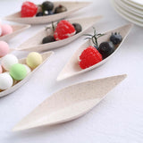 24 Pack | 5inch Mini Boat Shaped Wheat Straw Fiber Dessert Plates