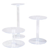 3-Tier Clear Acrylic Cake Stand Set, Cupcake Holder Dessert Pedestals#whtbkgd