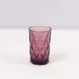 6 Pack Dusty Rose Crystal Cut Highball Cocktail Glasses with Heavy Base