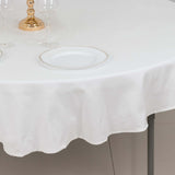 70" White Round 100% Cotton Linen Tablecloth Washable