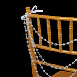 16inch Clear Faux Pearl Beaded Chiavari Chair Back Garland Sash