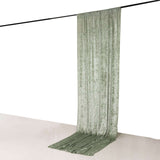 5ftx12ft Sage Green Premium Smooth Velvet Event Curtain Drapes, Privacy Backdrop Event Panel with Rod Pocket