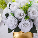 2 Pack White Silk Rose Flower Balls For Centerpieces, Artificial Kissing Balls