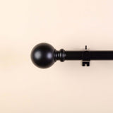 42-126inch Adjustable Curtain Rod Sets, Black, Round Finials