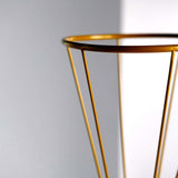 27inch Dual Cone Reversible Gold Metal Geometric Flower Stand, Wedding Vase Pedestal