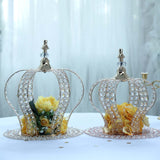 16inch Metallic Gold Crystal-Bead Royal Crown Cake Topper, Centerpiece