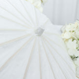 4 Pack | White 16inch Parasol Paper/Bamboo Umbrellas Wedding Party Favors