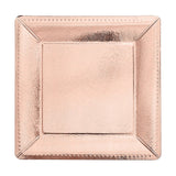 10 Pack | 13inch Rose Gold Textured Disposable Square Charger Plates#whtbkgd