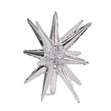 5 Pack Large Metallic Silver 14-Point Starburst Foil Balloons, 27" Fireworks Star#whtbkgd