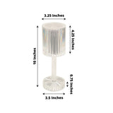 10inch LED Crystal Cylinder Color Changing Rechargeable Table Lamp, Cordless RGB Touch Control