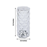 Rose Crystal Diamond Acrylic LED Decorative Table Lamp, Touch + Remote Operated Pillar Light