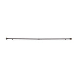 42-126inch Adjustable Curtain Rod Set, Chocolate Brown, Marble Finials