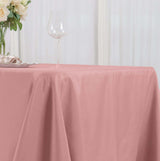 72"x120" Dusty Rose Polyester Rectangle Tablecloth, Reusable Linen Tablecloth