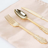 24 Pack | Metallic Gold Baroque Style Heavy Duty Plastic Silverware Set