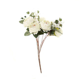 2 Bush | Ivory Artificial Silk Peony, Rose and Hydrangea Flower Bouquet