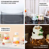 Acrylic Cake Stand Display Box Silver 14inch Round - Versatile Pedestal Riser for Events