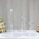 4-Tier Acrylic Round Cake Stand Set Clear - Chic Sturdy Cupcake Holder Dessert Display Pedestal inAssorted Sizes for Wedding Buffet & Catering Displays