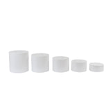 Set of 5 Acrylic Cake Stands Cylinder Design Round Clear - Display Risers for Events#whtbkgd_99
