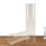 2 Pack Clear Candelabra Candle Holder Glass Shades With Open Ends, Pillar Hurricane Candle Shades