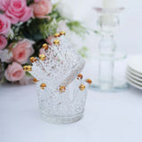 6 Pack Clear Crystal Glass Crown Tea Light Votive Candle Holders With Gold Beaded Tips 