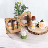 12 Pack | 6inch x 6inch x 3inch Tropical Leaf Cardboard Bakery Cake Pie Cupcake Box