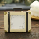 4 Pack | Mini 3inch Suitcase Resin Picture Frame Party Favors, Vintage Travel Place Card Holders