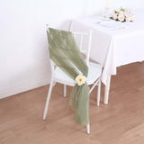 5 Pack Eucalyptus Sage Green DIY Premium Designer Chiffon Chair Sashes