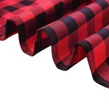 5 Pack | Black/Red Buffalo Plaid Cloth Dinner Napkins, Gingham Style | 15x15Inch