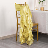 5 Pack Champagne Curly Willow Chiffon Satin Chair Sashes