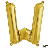 16" Shiny Metallic Gold Mylar Foil Alphabet Letter & Number Balloons