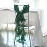 Hunter Emerald Green Chiffon Curly Chair Sash