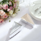 10 Pack | 4inch x 2.5inch Silver Single Slice Triangular Cake Boxes with Scalloped Top