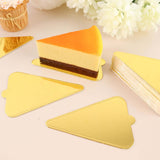 50 Pack | Mini Gold Triangle Cake Boards, Cardboard Cake Slice Bases - 2.8x 4.5inch