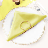 5 Pack Yellow Cloth Napkins with Hemmed Edges, Reusable Polyester Dinner Linen Napkins - 20"x20"