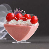 24 Pack | 2oz Mini Clear Disposable Heart-Shaped Pudding Snack Cups with Spoons