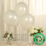 10 Pack White Biodegradable Balloons, 18" Thickened Extra Strong Eco-friendly Latex Helium Party Bal