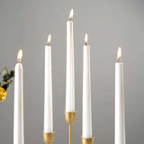 12 Pack | Metallic Pearl White 10inch Premium Wax Taper Candles, Unscented Candles